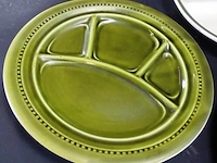 3 vintage aardewerk fondue borden - afbeelding 3 van  5