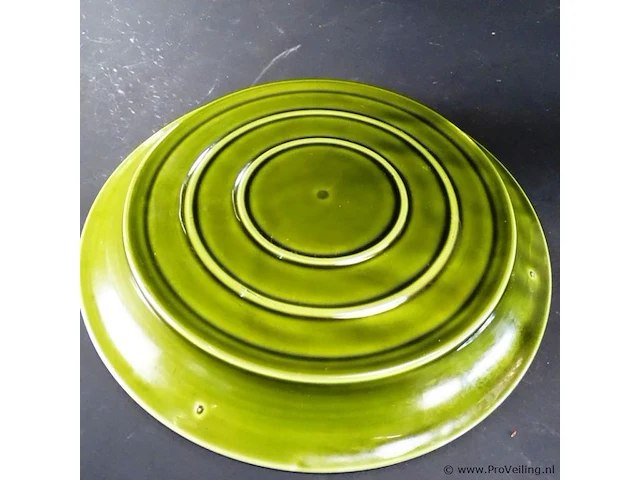 3 vintage aardewerk fondue borden - afbeelding 5 van  5