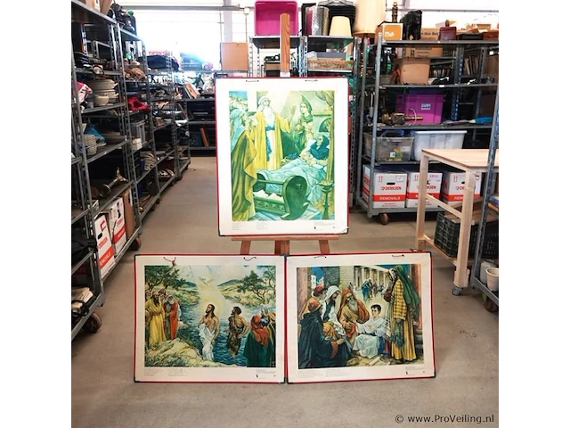 3 vintage (jaren 50) bijbelplaten - afbeelding 1 van  5
