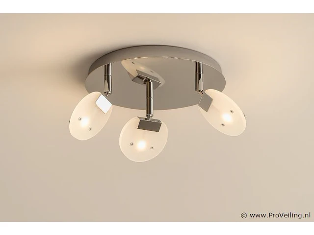3 x led plafondlamp – 3 spots – hl7160l – max. 3 x 5w – 4000k – neutraal wit – zilver - afbeelding 2 van  4
