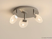 3 x led plafondlamp – 3 spots – hl7160l – max. 3 x 5w – 4000k – neutraal wit – zilver - afbeelding 2 van  4