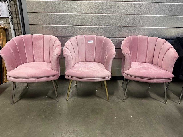3 x roze schelpstoel (3x) - afbeelding 2 van  2