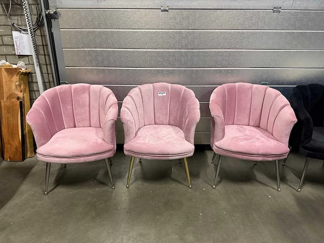 3 x roze schelpstoel - afbeelding 1 van  2