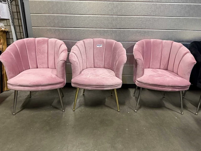 3 x roze schelpstoel - afbeelding 2 van  2
