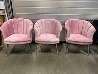 3 x roze schelpstoel - afbeelding 2 van  2