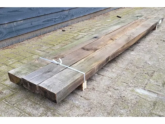 3 x rustieke eiken balken 75 x 150mm , lengte 250 cm - afbeelding 1 van  4