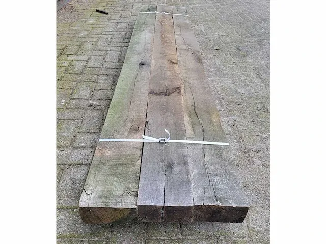 3 x rustieke eiken balken 75 x 150mm , lengte 250 cm - afbeelding 2 van  4