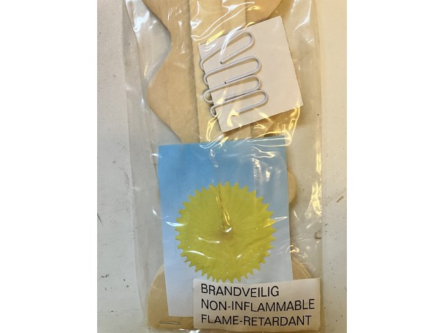 3 x vouwwaaier geel 68cm retour uit verkoop - afbeelding 4 van  7