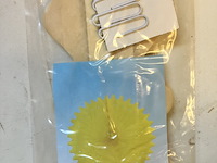 3 x vouwwaaier geel 68cm retour uit verkoop - afbeelding 7 van  7