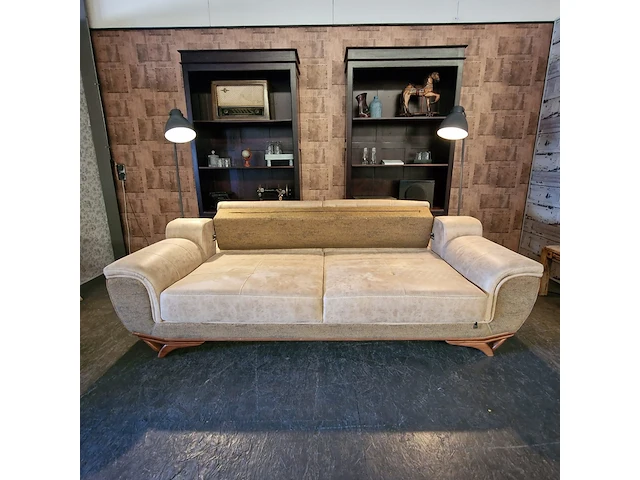 3-zits + 2-zits bank chesterfield, dareton, beige - afbeelding 9 van  10