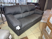 3-zits bank, antraciet stof, houten poten - afbeelding 1 van  4