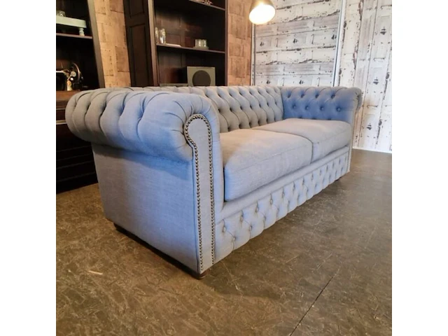 3-zits bank chesterfield, bahama, blauw - afbeelding 2 van  2