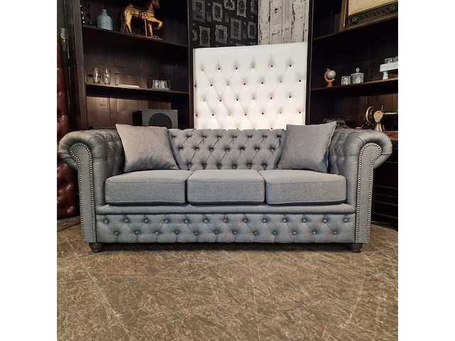 3-zits bank, chesterfield, bahama, blauw - afbeelding 2 van  11