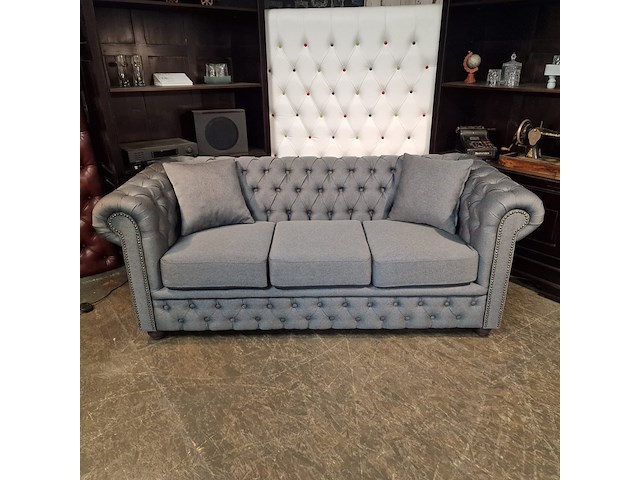 3-zits bank, chesterfield, bahama, blauw - afbeelding 3 van  11