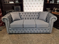 3-zits bank, chesterfield, bahama, blauw - afbeelding 3 van  11