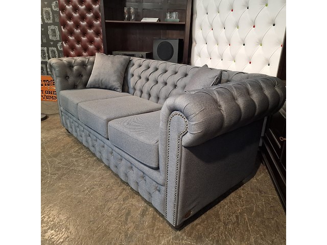 3-zits bank, chesterfield, bahama, blauw - afbeelding 4 van  11