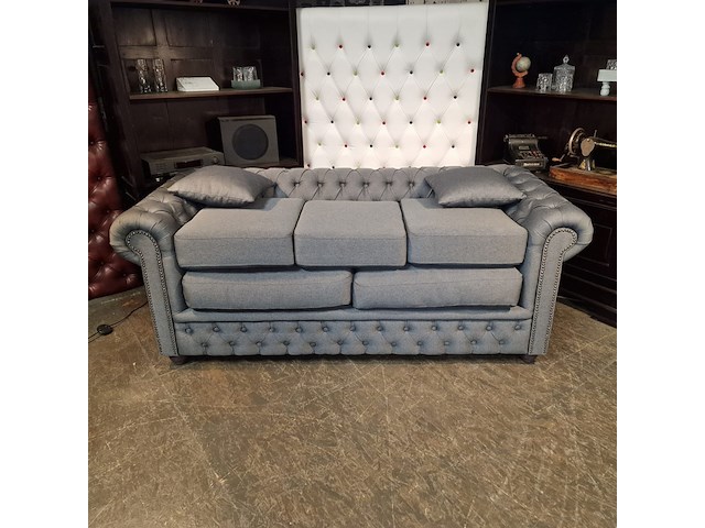 3-zits bank, chesterfield, bahama, blauw - afbeelding 6 van  11