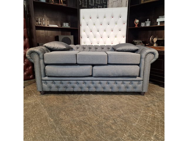 3-zits bank, chesterfield, bahama, blauw - afbeelding 7 van  11