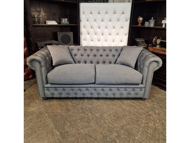 3-zits bank, chesterfield, bahama, blauw - afbeelding 9 van  11