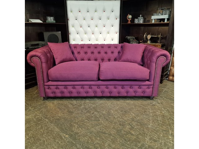 3-zits bank, chesterfield, bahama, roze - afbeelding 2 van  8