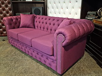 3-zits bank, chesterfield, bahama, roze - afbeelding 3 van  8
