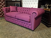 3-zits bank, chesterfield, bahama, roze - afbeelding 6 van  8