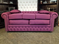 3-zits bank, chesterfield, bahama, roze - afbeelding 7 van  8