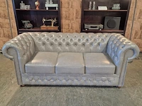 3-zits bank chesterfield, basic luxe , grijs - afbeelding 2 van  6