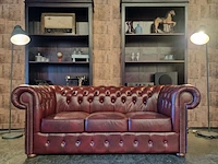 3-zits bank chesterfield, basic, rood - afbeelding 1 van  6