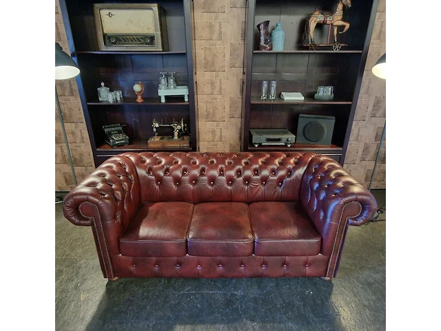 3-zits bank chesterfield, basic, rood - afbeelding 6 van  6