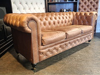 3-zits bank chesterfield , brighton, bruin - afbeelding 2 van  8