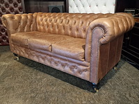 3-zits bank chesterfield , brighton, bruin - afbeelding 3 van  8