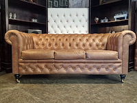 3-zits bank chesterfield , brighton, bruin - afbeelding 7 van  8