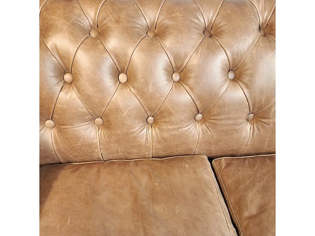 3-zits bank chesterfield , brighton, bruin - afbeelding 8 van  8