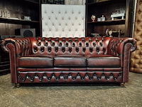 3-zits bank chesterfield, brighton, rood - afbeelding 1 van  5