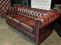 3-zits bank chesterfield, brighton, rood - afbeelding 3 van  5