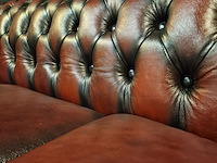 3-zits bank chesterfield, brighton, rood - afbeelding 4 van  5