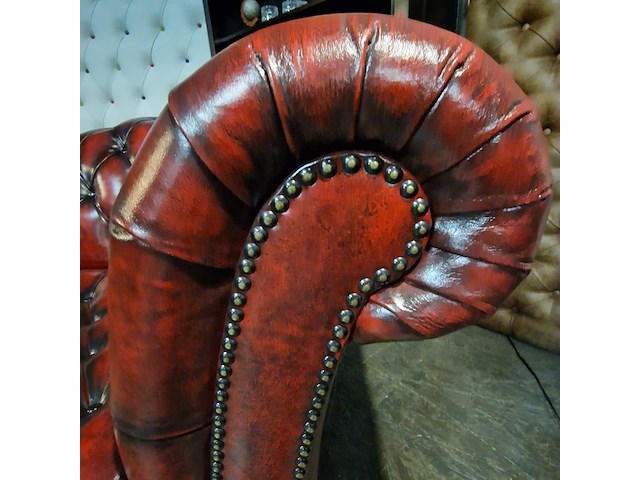 3-zits bank chesterfield, butterfly, rood - afbeelding 4 van  6