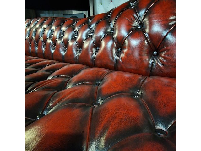 3-zits bank chesterfield, butterfly, rood - afbeelding 5 van  6