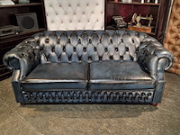 3-zits bank chesterfield, charlston, blauw - afbeelding 1 van  5