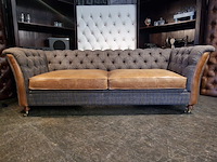 3-zits bank chesterfield, geranium, grijs - afbeelding 1 van  3