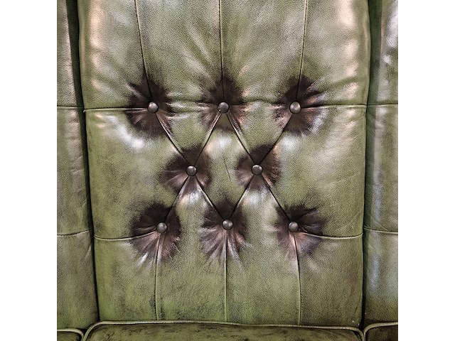 3-zits bank chesterfield, haeck, groen - afbeelding 4 van  5