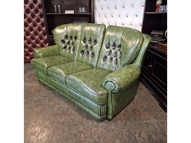 3-zits bank chesterfield, haeck, groen - afbeelding 5 van  5
