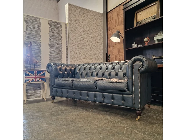 3-zits bank chesterfield, ingleton, blauw - afbeelding 5 van  7
