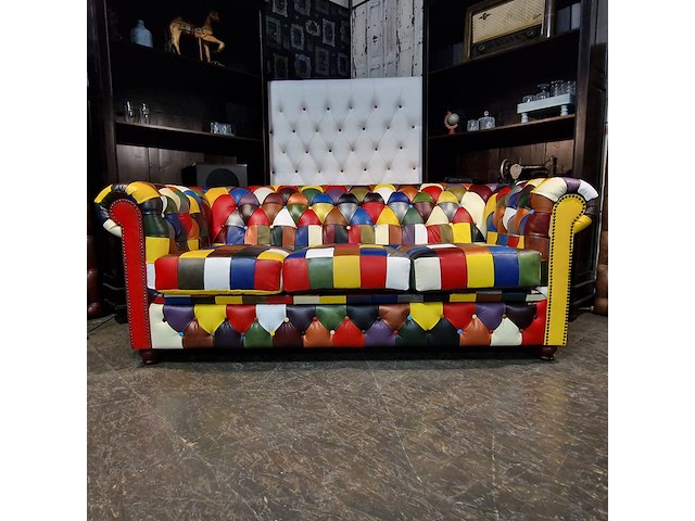 3-zits bank chesterfield, kameleon, meerkleurig - afbeelding 1 van  7