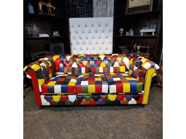 3-zits bank chesterfield, kameleon, meerkleurig - afbeelding 3 van  7