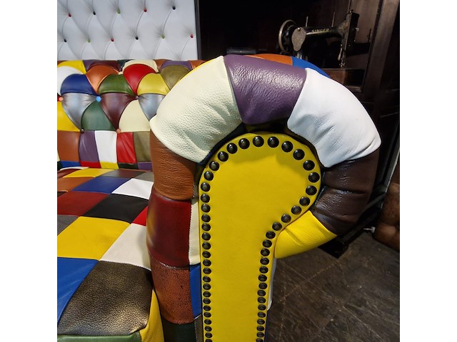 3-zits bank chesterfield, kameleon, meerkleurig - afbeelding 5 van  7