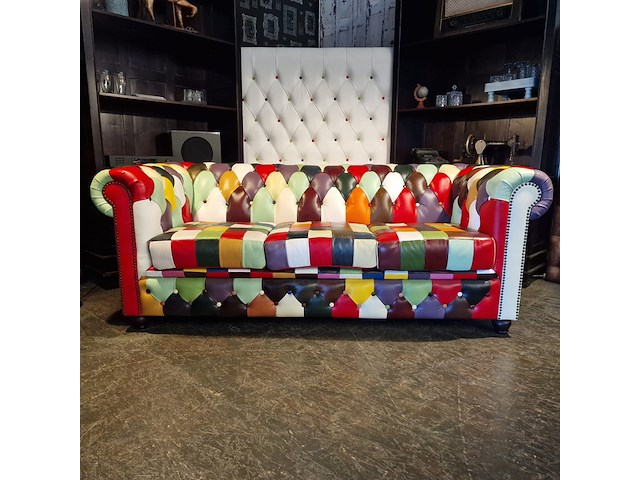 3-zits bank chesterfield, kameleon, meerkleurig - afbeelding 1 van  10