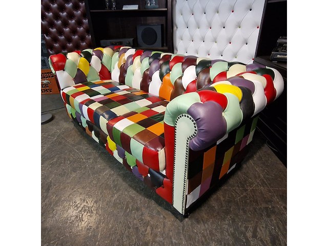 3-zits bank chesterfield, kameleon, meerkleurig - afbeelding 3 van  10