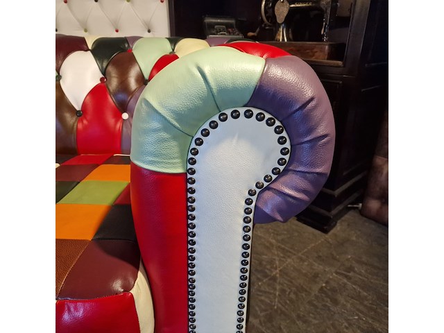 3-zits bank chesterfield, kameleon, meerkleurig - afbeelding 8 van  10